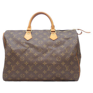 LOUIS VUITTON Brown Monogram Speedy 35 Boston Bag